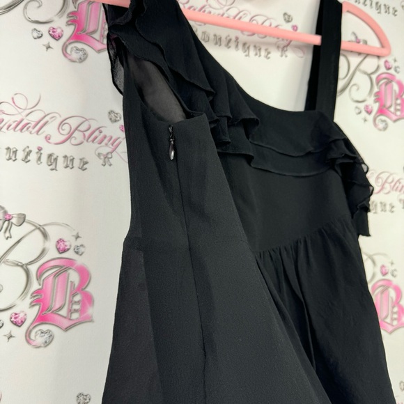Armani exchange one shoulder top tank black ruffle frilly frills luxury luxe - Picture 6 of 8